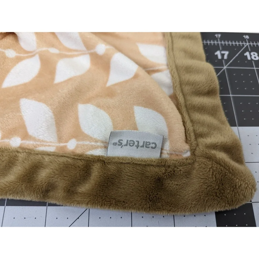 Carters Orange Fox Brown Leaf‎ Lovey Security Blanket Stuffed Animal Toy #2